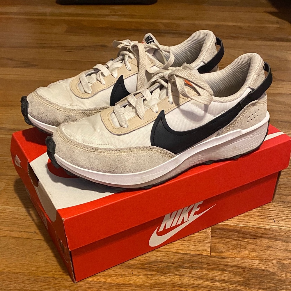 Nike Cream and Black Athletic Shoes